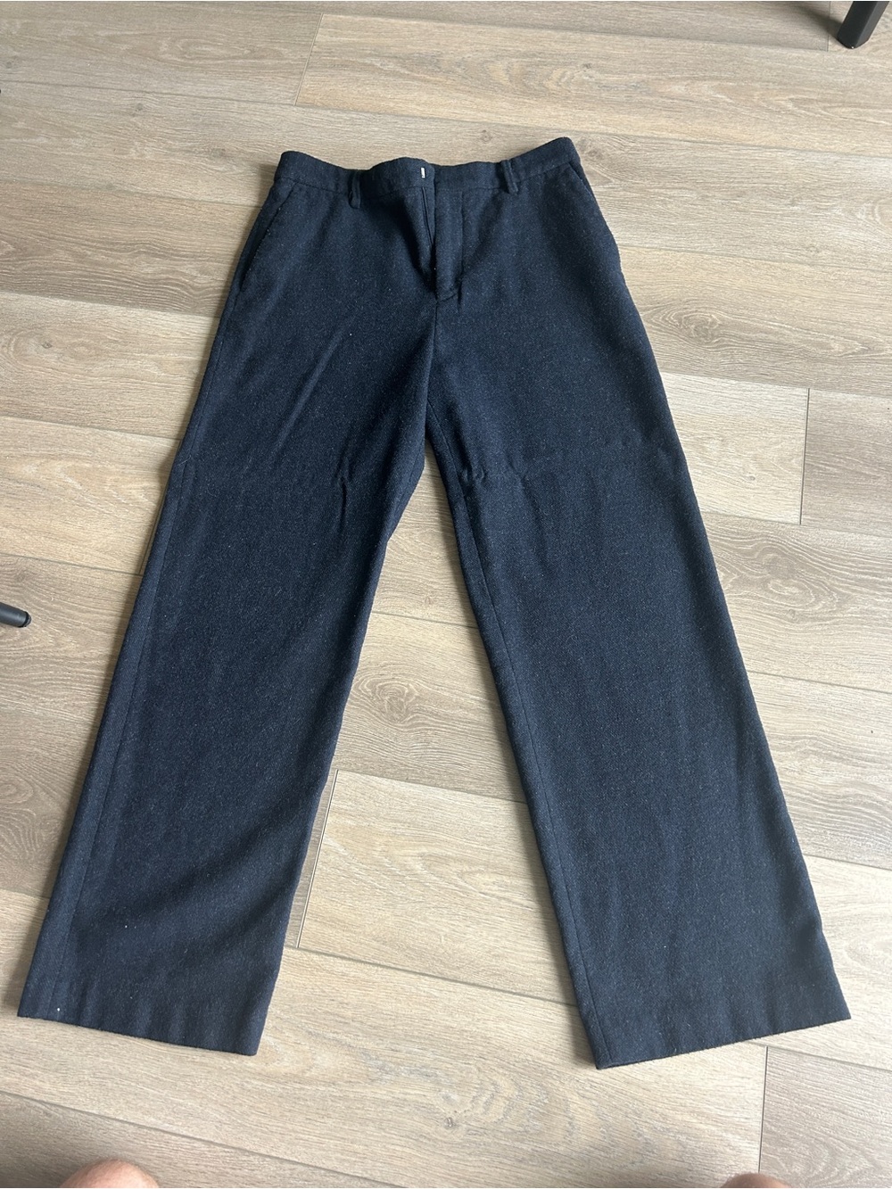 Zara Men's Navy Blue Wide-Leg Dress Pants